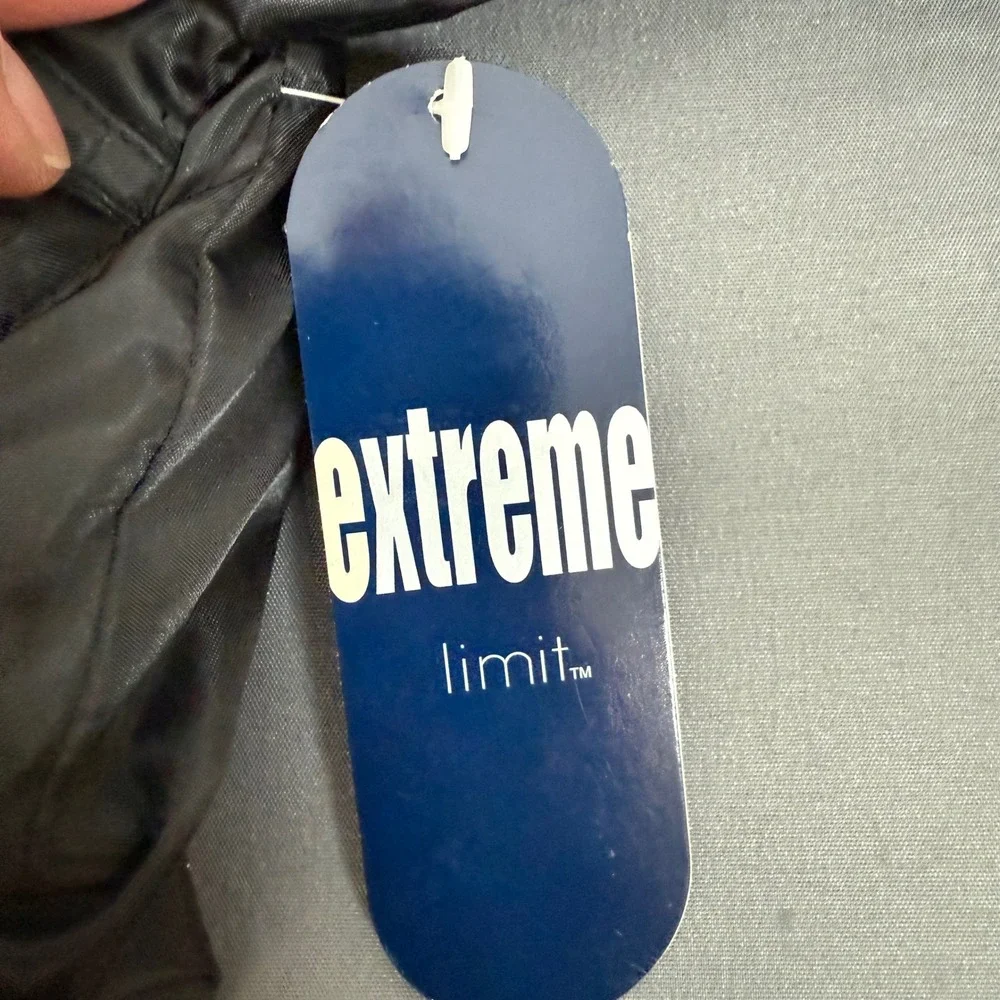 Vintage Kmart Extreme Limit Kids Black Down Filled Hooded Bomber Jacket 4/5‎